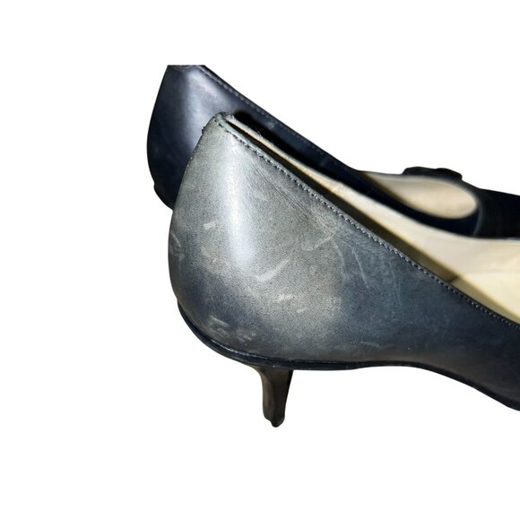 Joan & David Leather Pointy Toe Pumps Womens 8M Blue Circa 365 CJCalliope Y2K - Picture 10 of 16